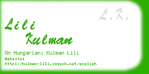 lili kulman business card